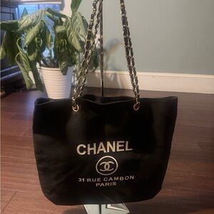 Genuine Chanel canvas tote